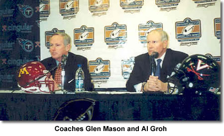 Minnesota coach Glen Mason and Virginia coach Al Groh